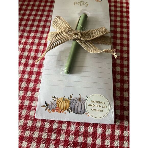 Èccolo Fall Pumpkins Notepad And Pen Set NEW - Picture 2 of 4